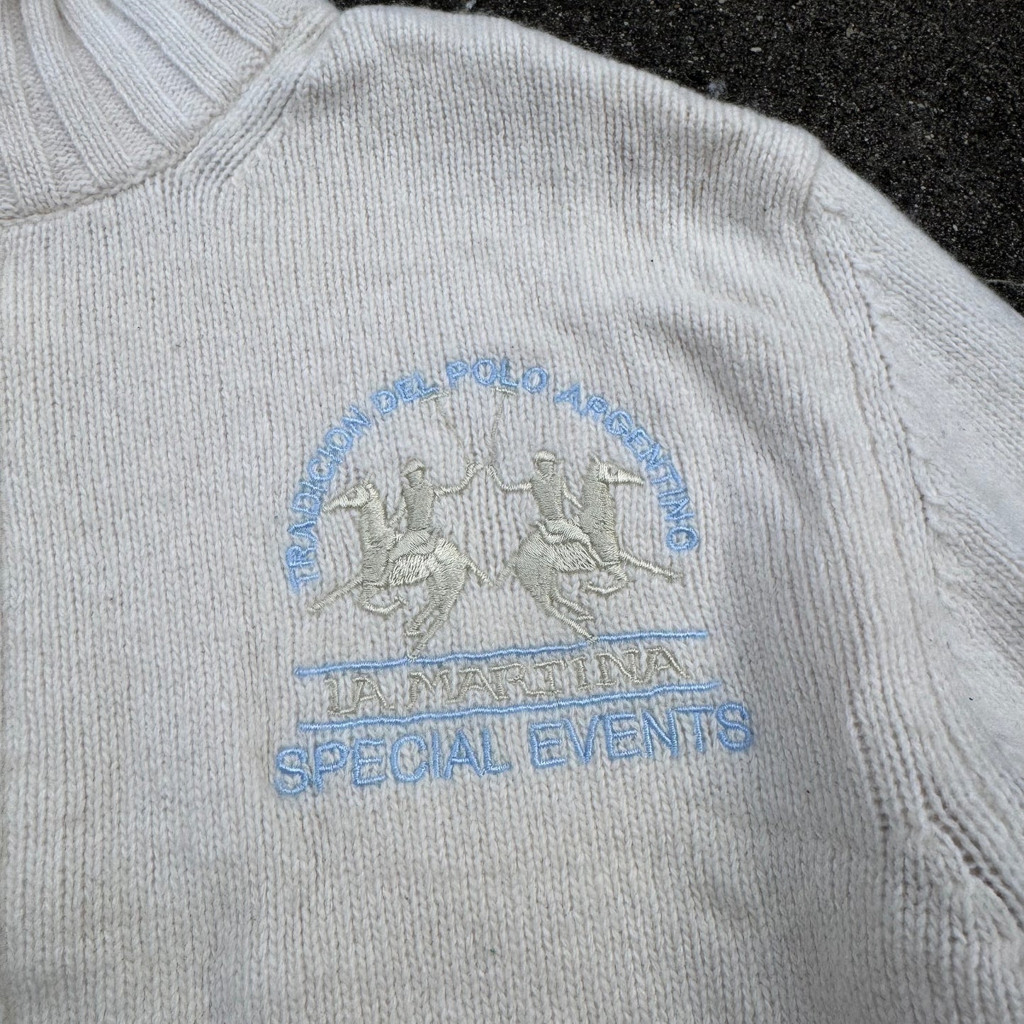 La Martina Wales vintage knitted zip-up