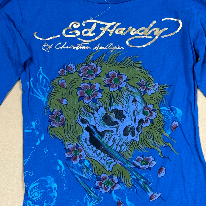 Detailansicht: Sourced limited accessories and clothes Ed Hardy printed graphic long-sleeve – Logo, Nähte oder Material