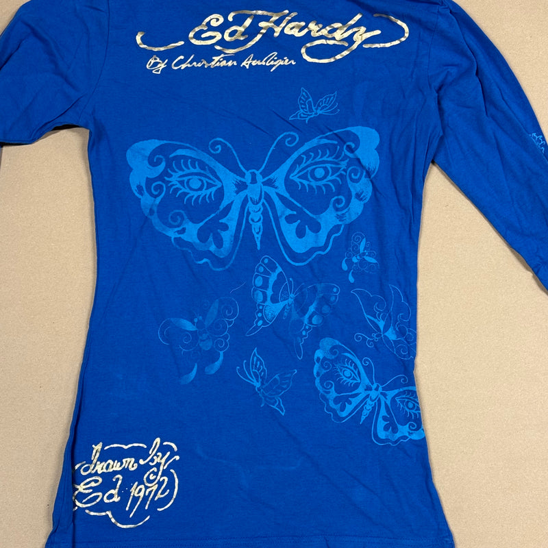 Detailansicht: Sourced limited accessories and clothes Ed Hardy printed graphic long-sleeve – Logo, Nähte oder Material