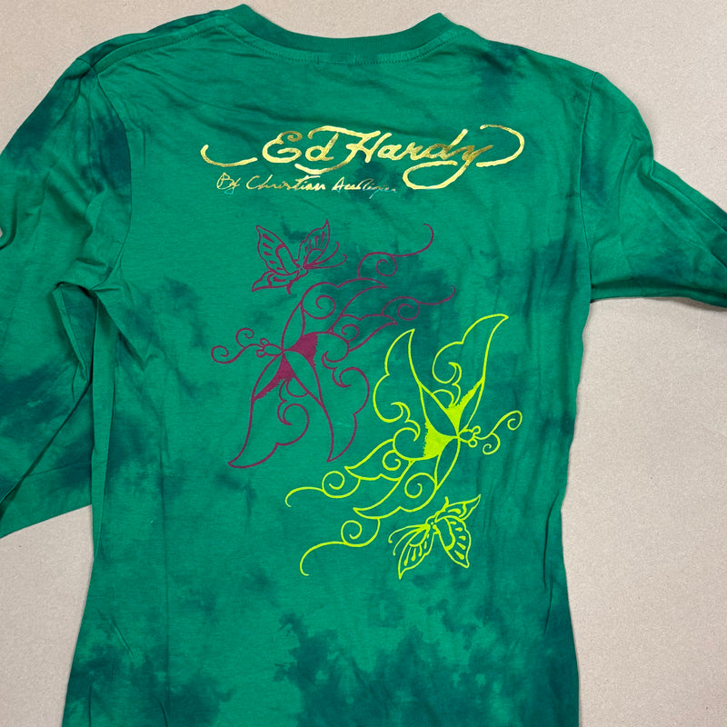 Detailansicht: Sourced limited accessories and clothes Ed Hardy printed graphic long-sleeve – Logo, Nähte oder Material