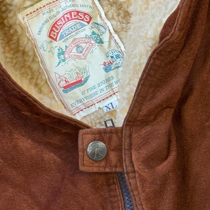 Detailansicht: Sourced limited accessories and clothes VIntage leather like jacket – Logo, Nähte oder Material