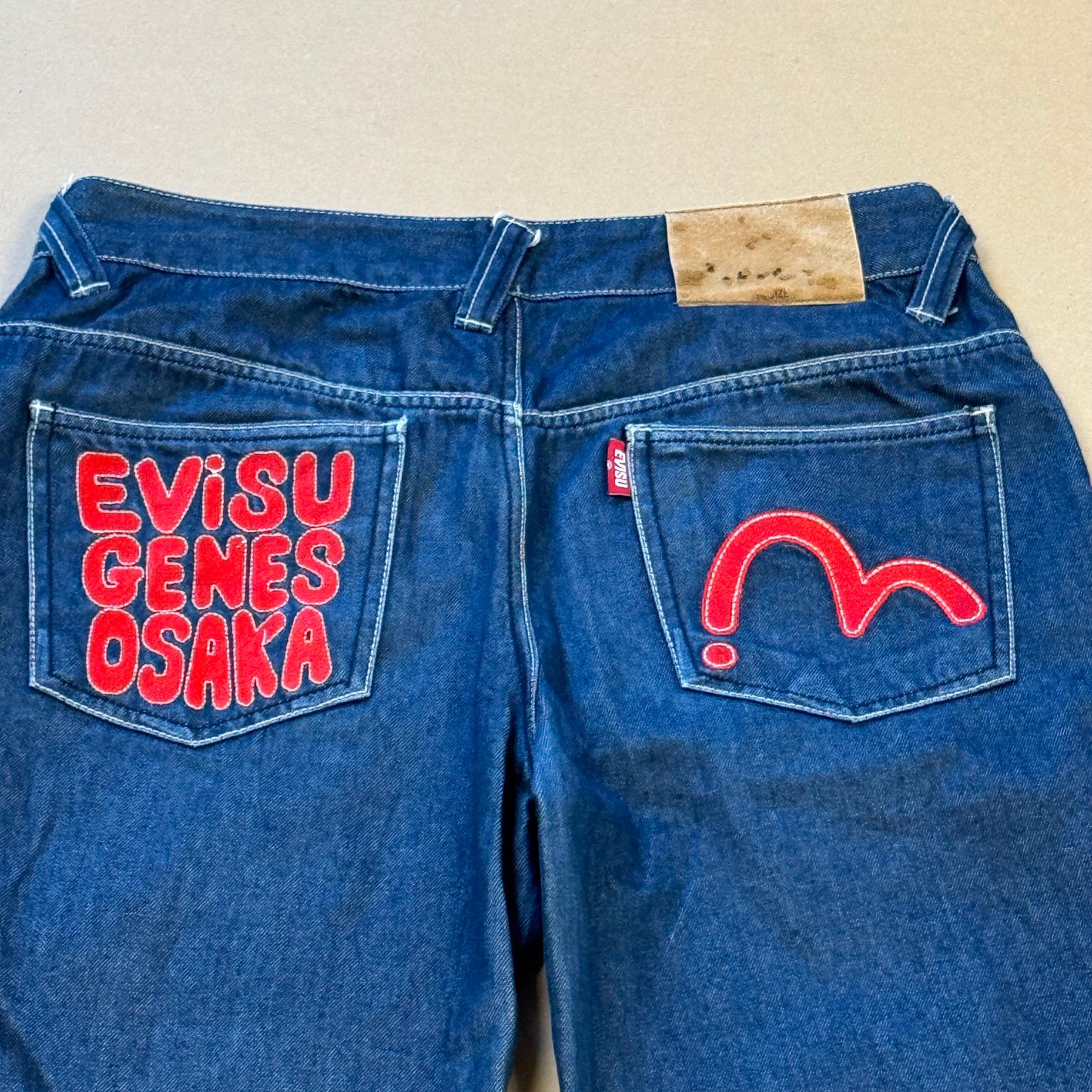 Evisu straight leg jeans