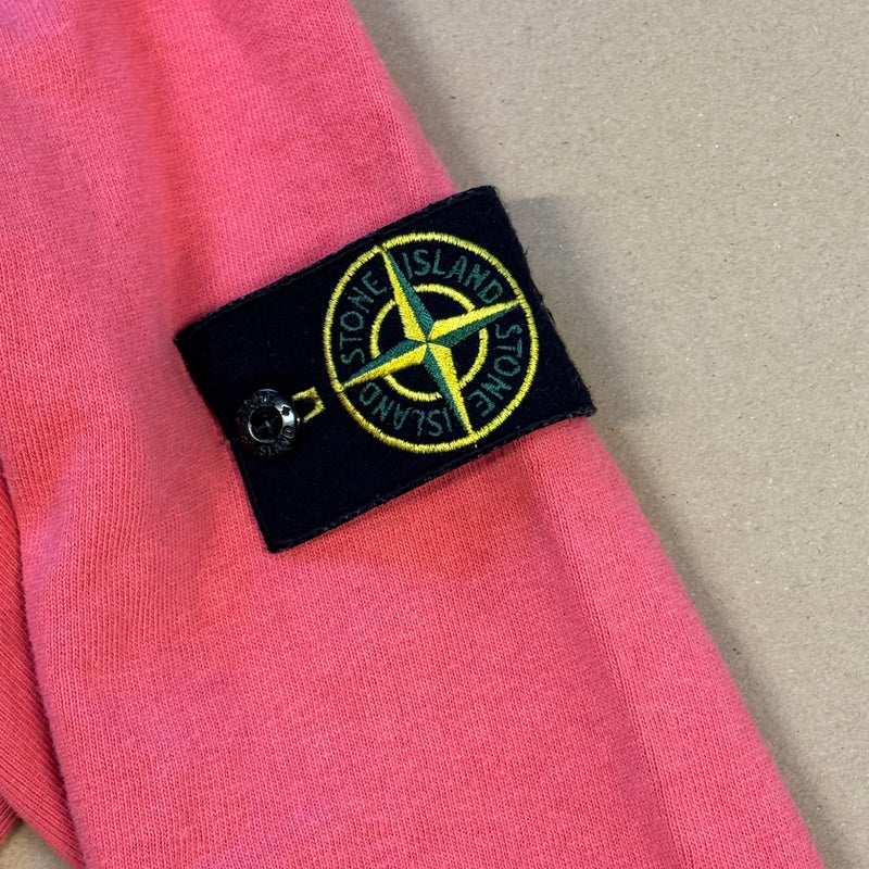 Detailansicht: Sourced limited accessories and clothes Stone Island orange zip-through hoodie – Logo, Nähte oder Material