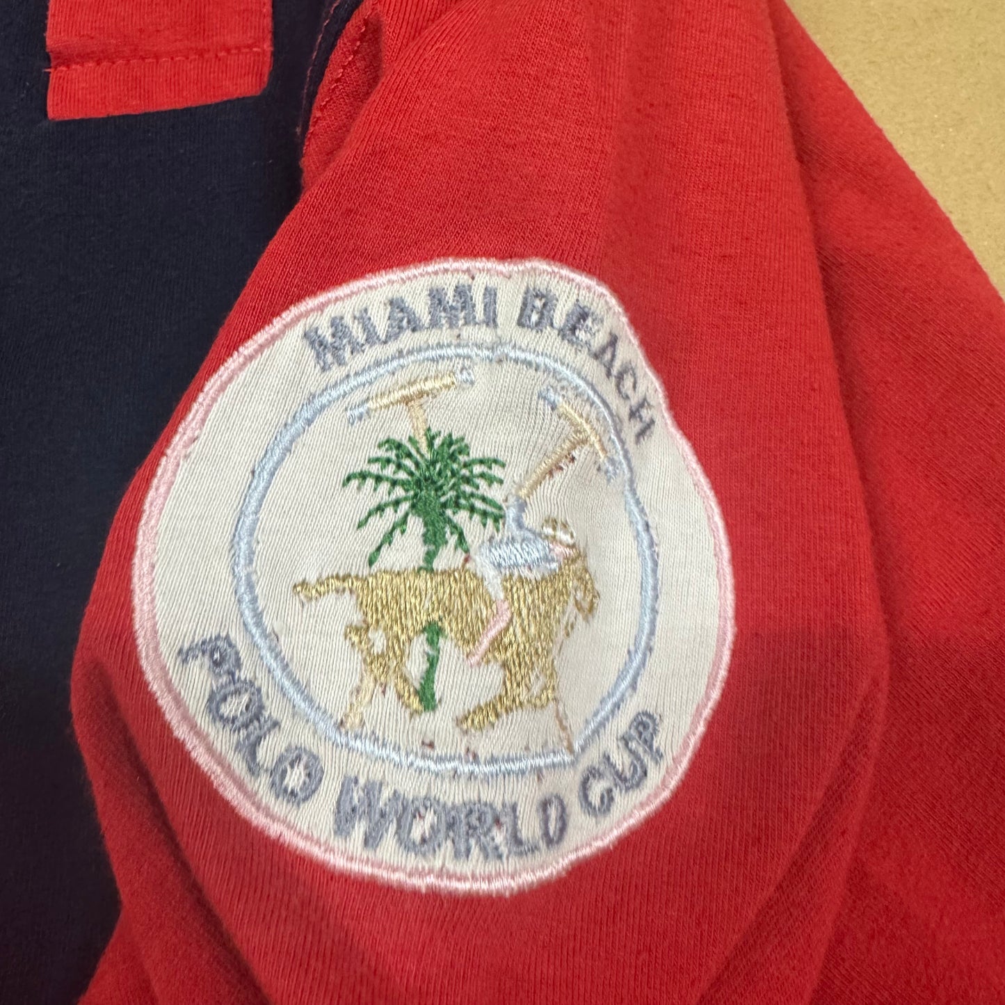 La Martina Flamingos red long-sleeve polo shirt