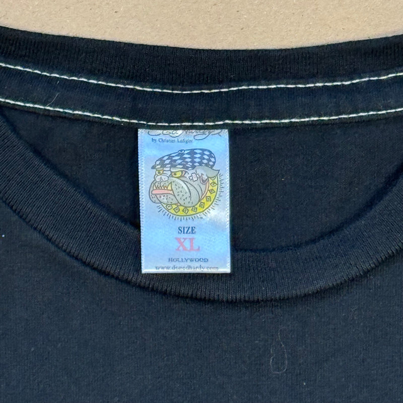 Detailansicht: Sourced limited accessories and clothes Ed Hardy vintage bulldog t-shirt – Logo, Nähte oder Material