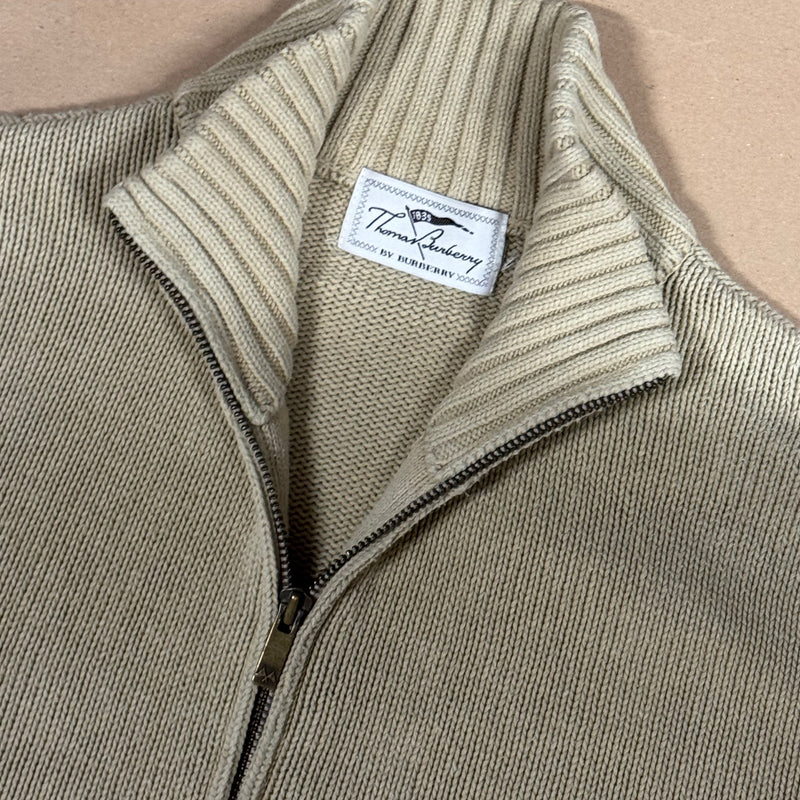 Detailansicht: Sourced limited accessories and clothes Burberry knitted zip-up – Logo, Nähte oder Material