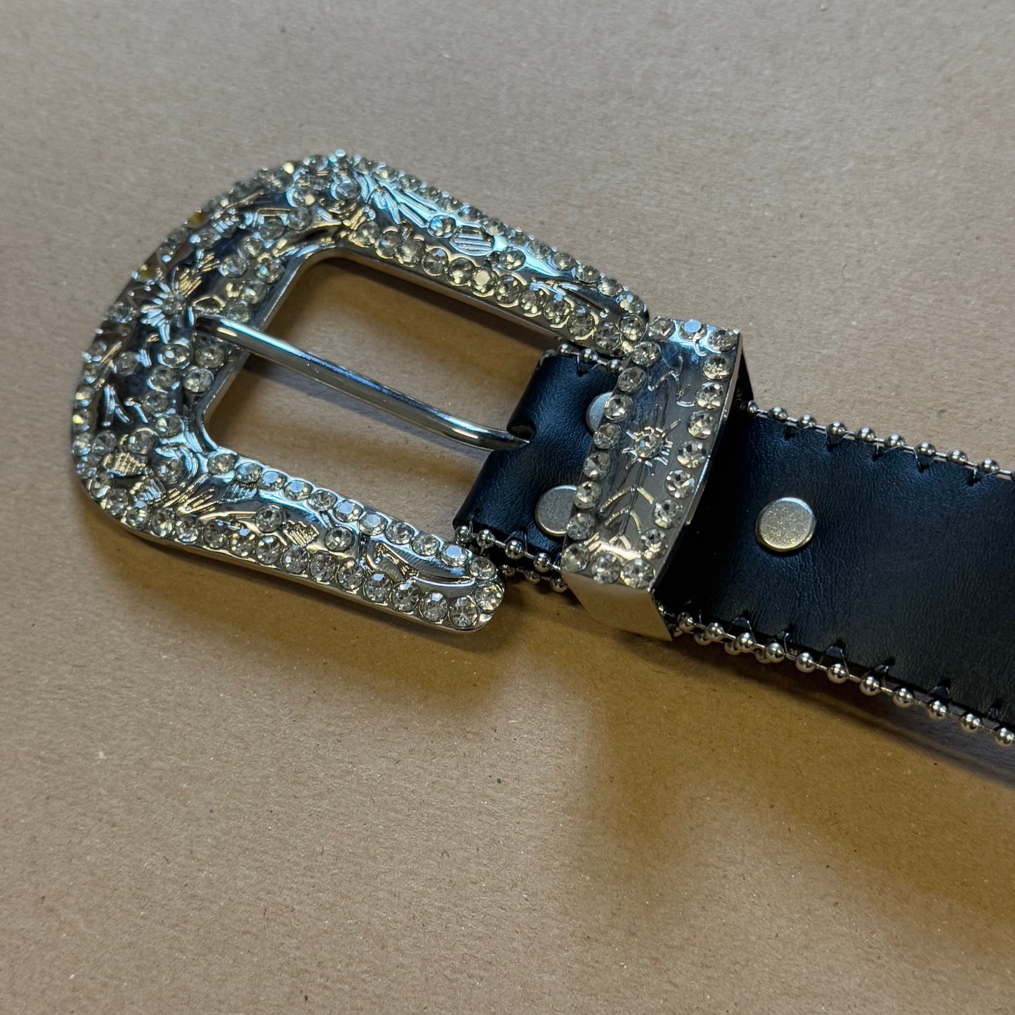 Y2K belt with rhinestone details