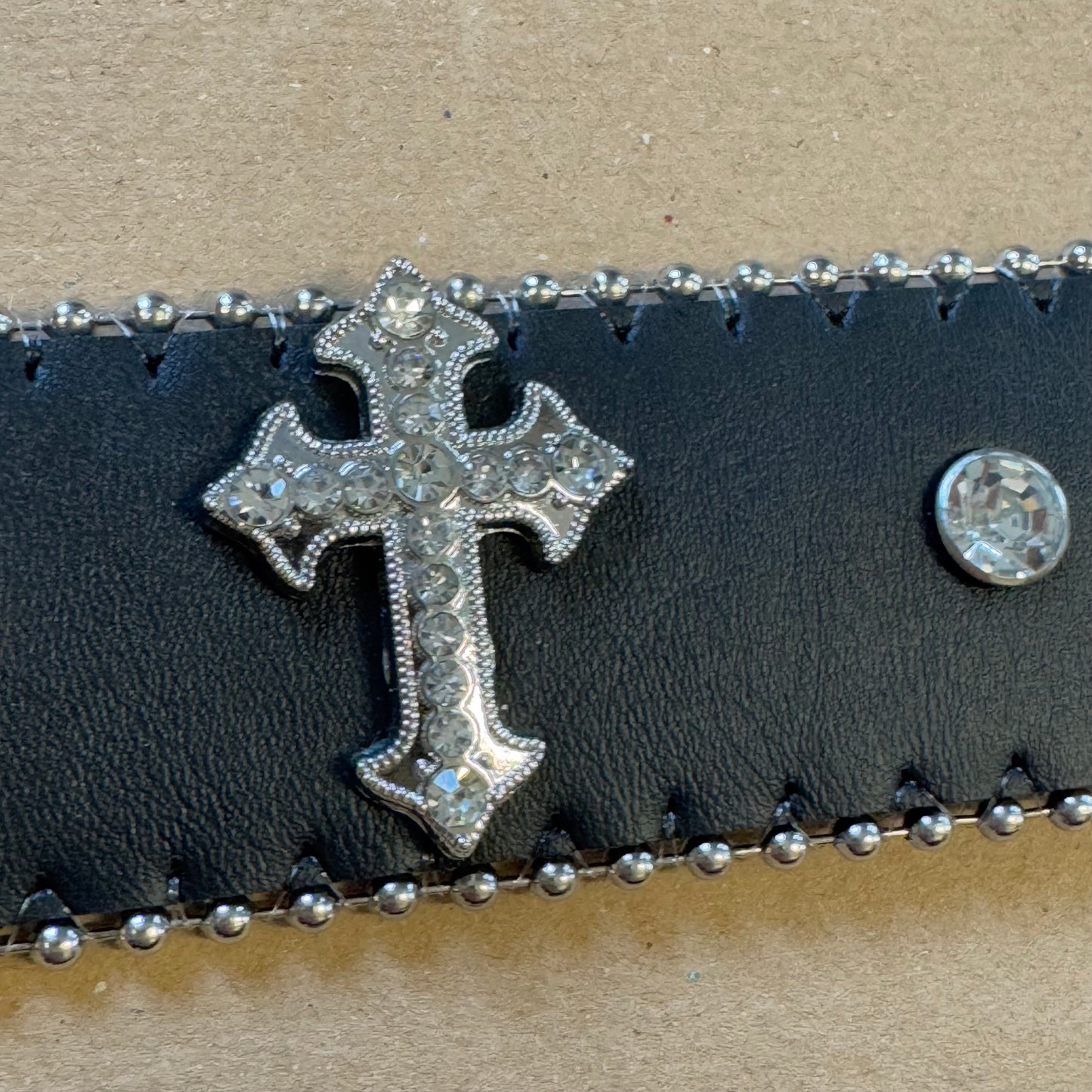 Y2K belt with rhinestone details