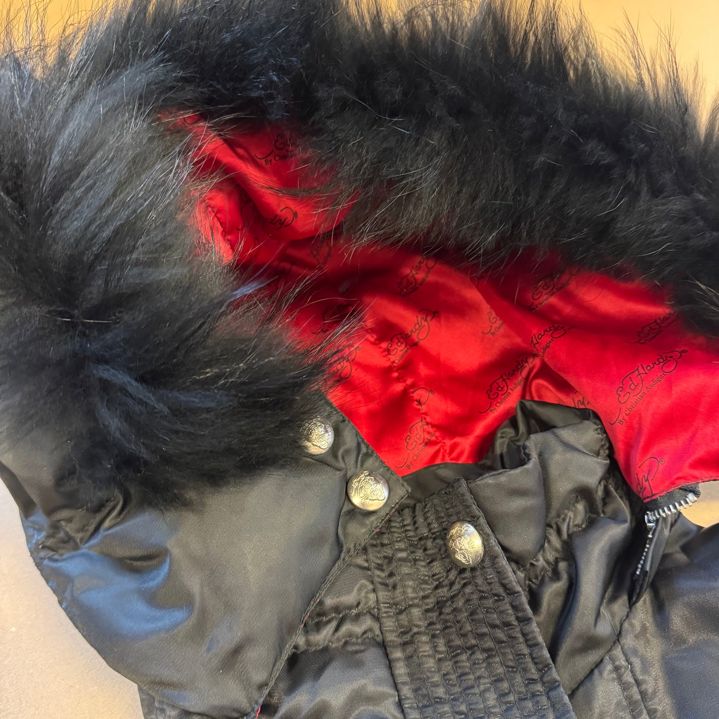 Ed Hardy y2k rhinestones winter jacket