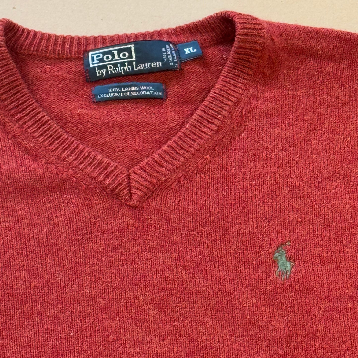 Polo Ralph Lauren red V-neck sweatshirt