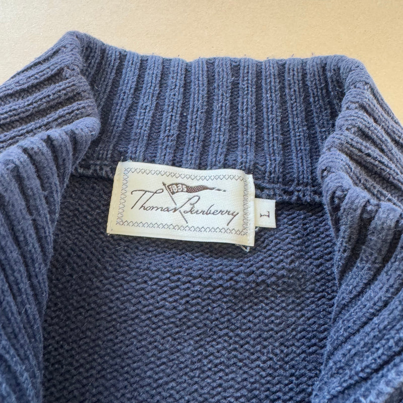 Detailansicht: Sourced limited accessories and clothes Thomas Burberry knitted zip-up – Logo, Nähte oder Material