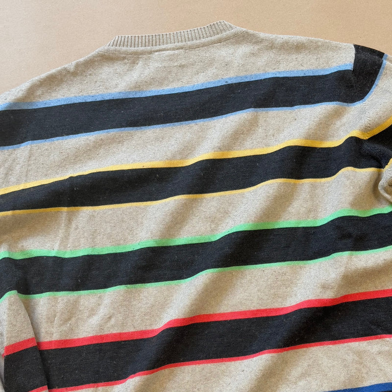 Detailansicht: Sourced limited accessories and clothes Lacoste striped sweatshirt – Logo, Nähte oder Material