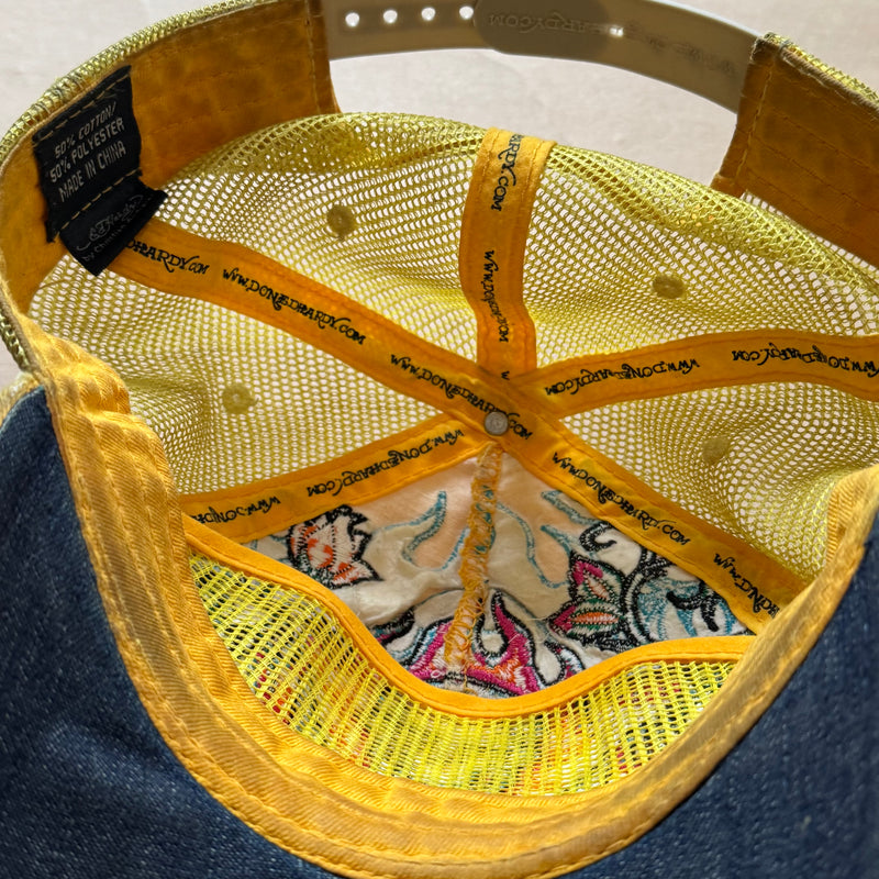 Detailansicht: Sourced limited accessories and clothes Don Ed Hardy cap yellow – Logo, Nähte oder Material