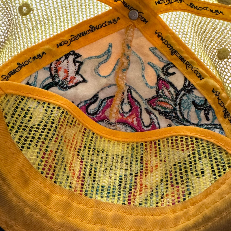 Detailansicht: Sourced limited accessories and clothes Don Ed Hardy cap yellow – Logo, Nähte oder Material