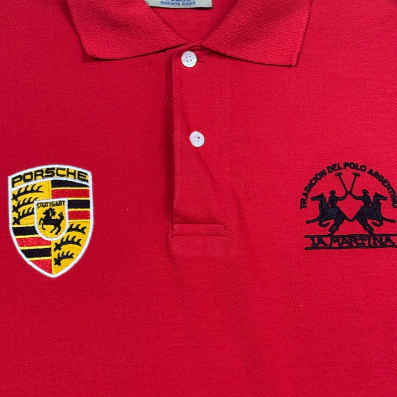 Detailansicht: Sourced limited accessories and clothes La Martina Porsche polo shirt vintage – Logo, Nähte oder Material