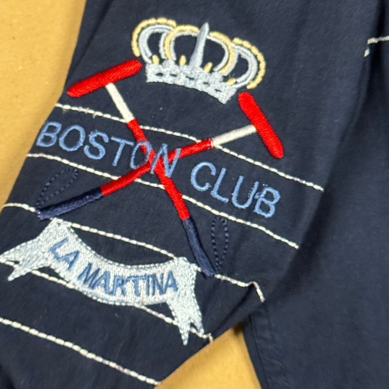Detailansicht: Sourced limited accessories and clothes La Martina Polo Boston Team shirt – Logo, Nähte oder Material