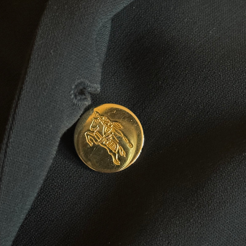 Detailansicht: Sourced limited accessories and clothes Burberry blazer in dark blue – Logo, Nähte oder Material