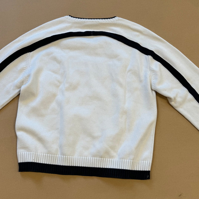 Detailansicht: Sourced limited accessories and clothes Vintage knitted Airness sweatshirt – Logo, Nähte oder Material