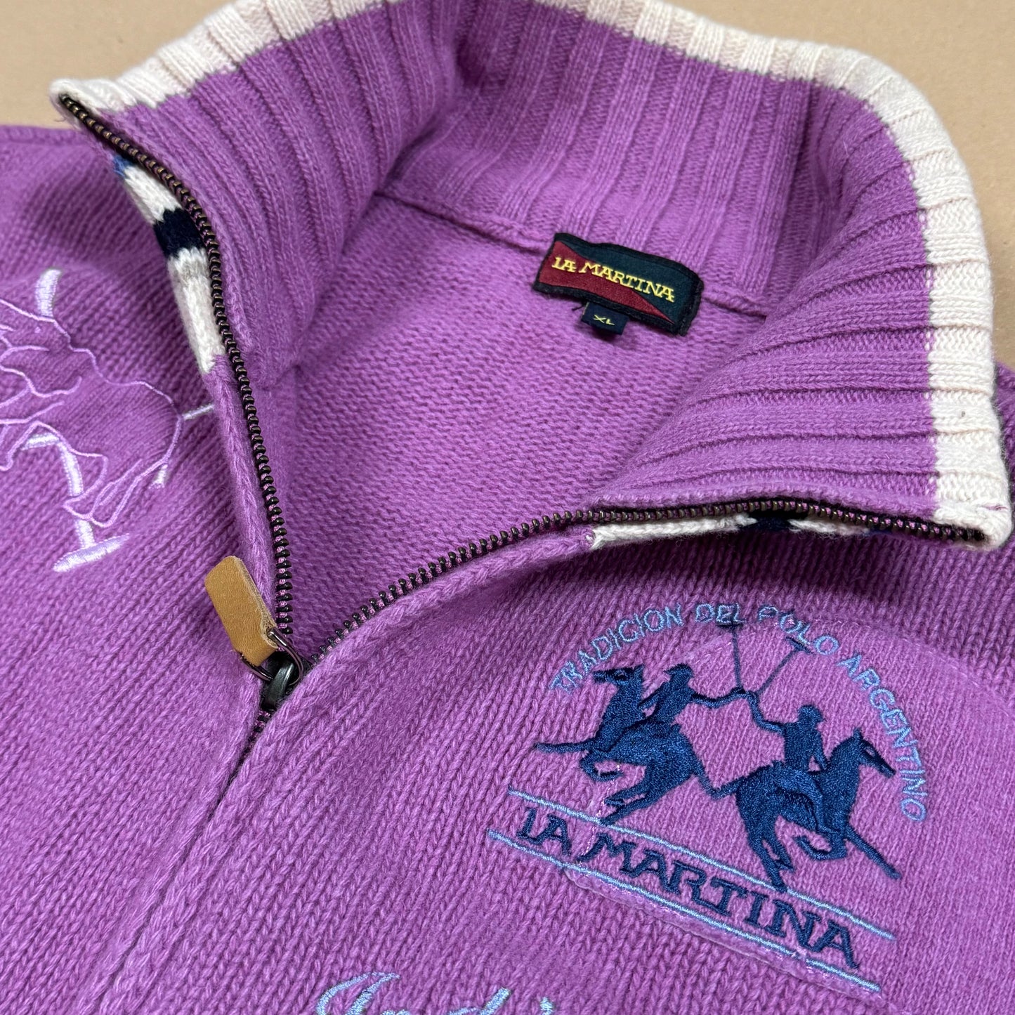 La Martina India knitted zip-up