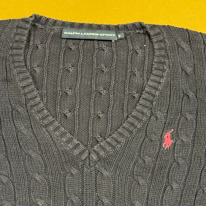 Detailansicht: Sourced limited accessories and clothes Ralph Lauren Sports knitted sweatshirt – Logo, Nähte oder Material