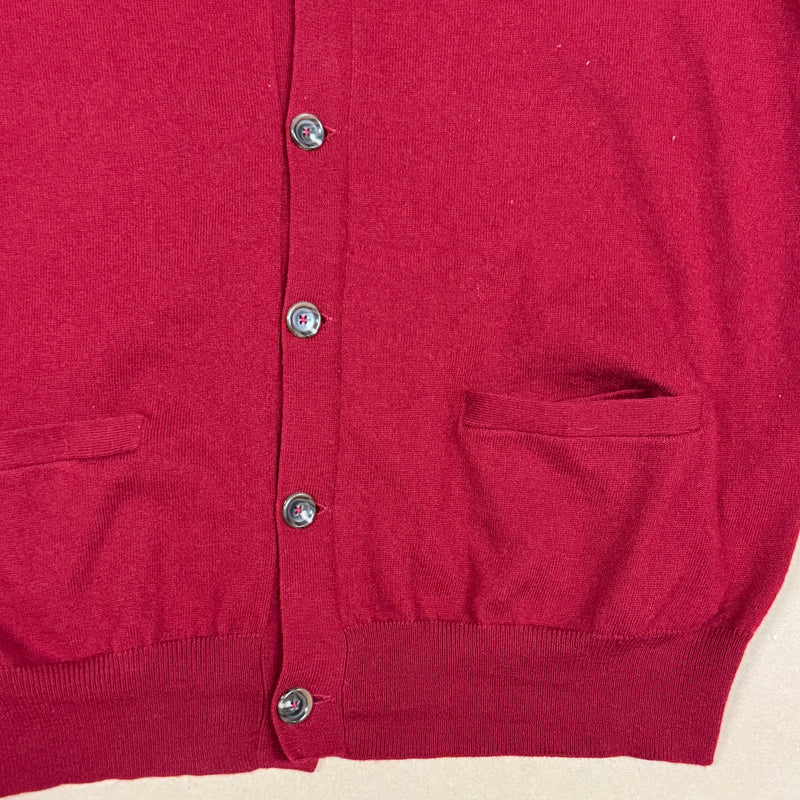 Detailansicht: Sourced limited accessories and clothes Polo Ralph Lauren burgundy cardigan – Logo, Nähte oder Material