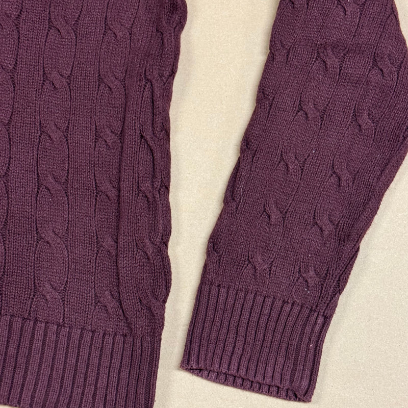 Detailansicht: Sourced limited accessories and clothes Polo Ralph Lauren burgundy knitted sweatshirt – Logo, Nähte oder Material