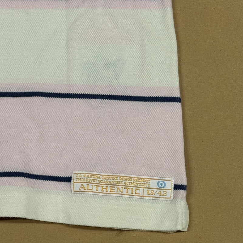 Detailansicht: Sourced limited accessories and clothes Striped La Martina Bermuda polo shirt – Logo, Nähte oder Material