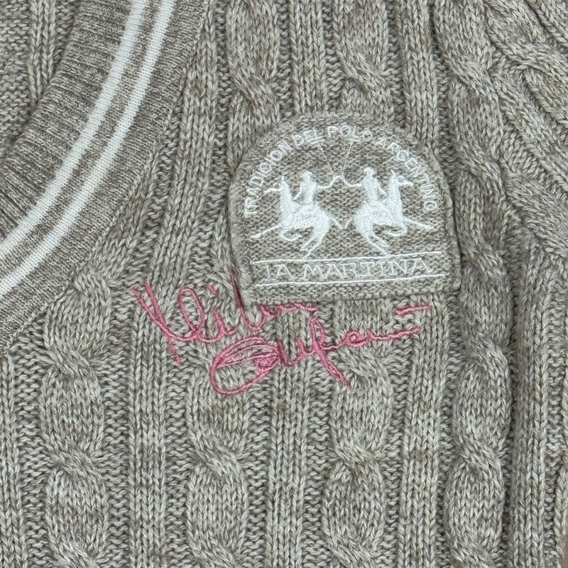 Detailansicht: Sourced limited accessories and clothes La Martina V-neck sweatshirt – Logo, Nähte oder Material