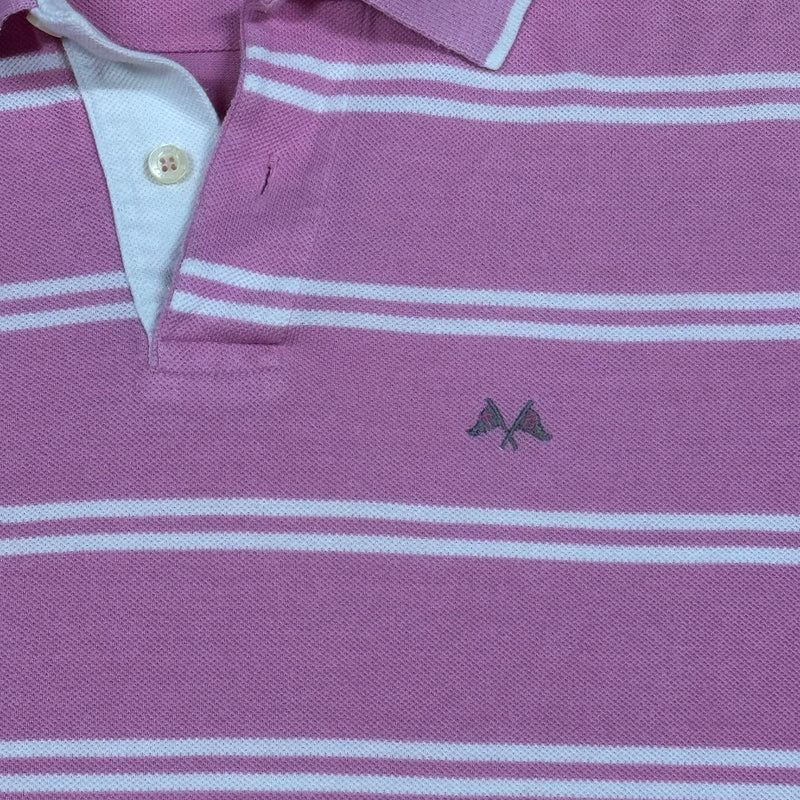 Detailansicht: Sourced limited accessories and clothes Vintage striped Thomas Burberry polo shirt – Logo, Nähte oder Material