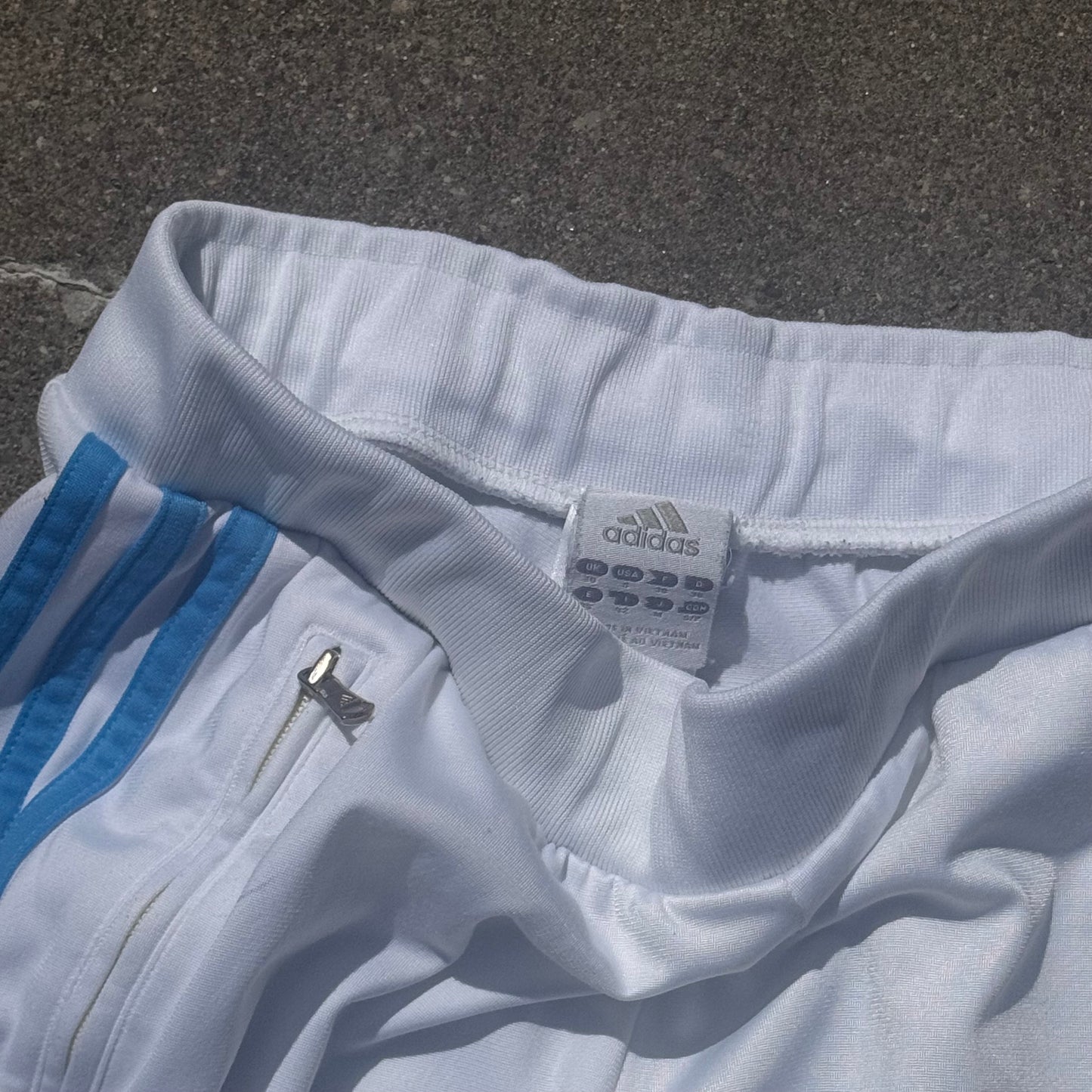 Adidas white three striped Y2K sweatpants
