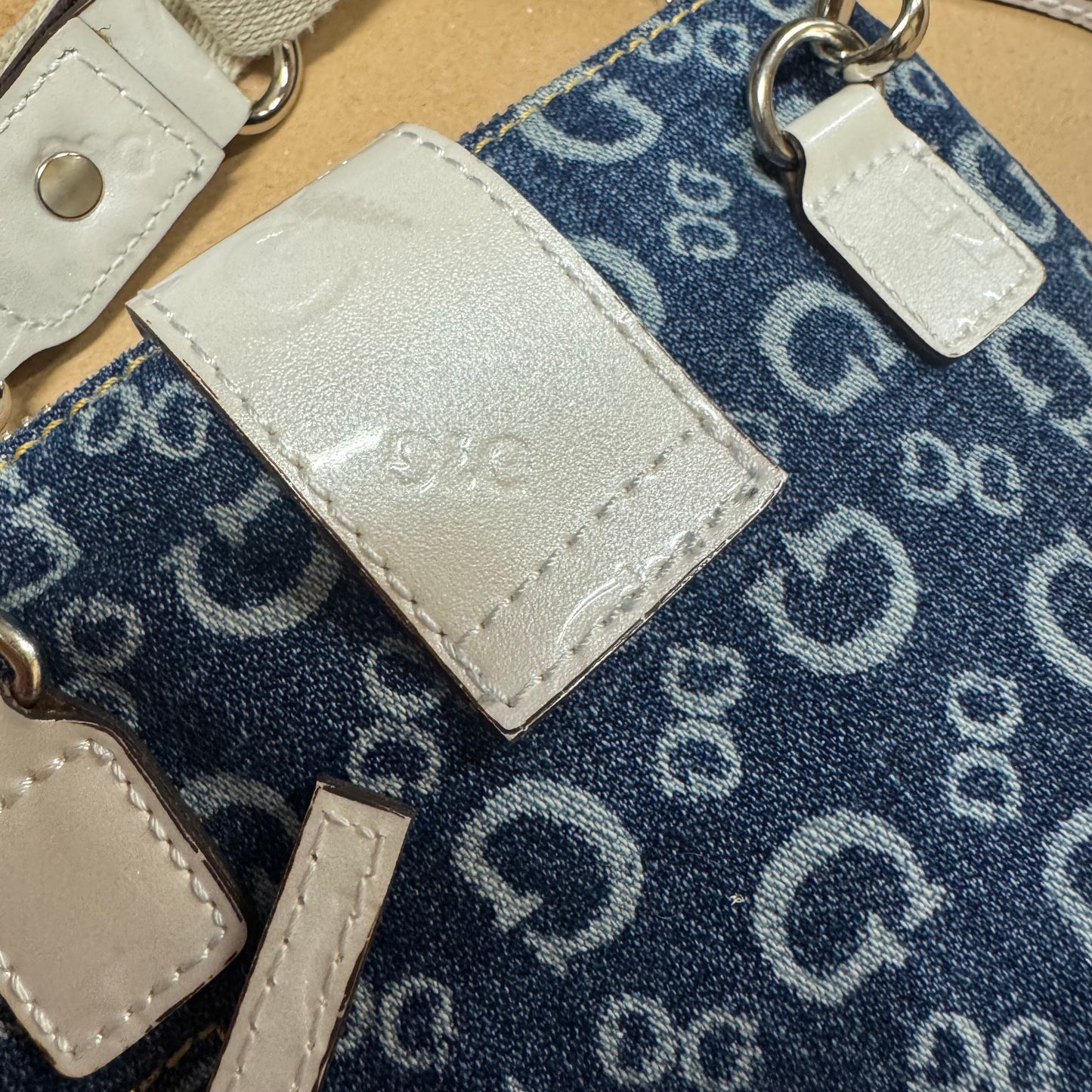 Guess blue monogram shoulder bag