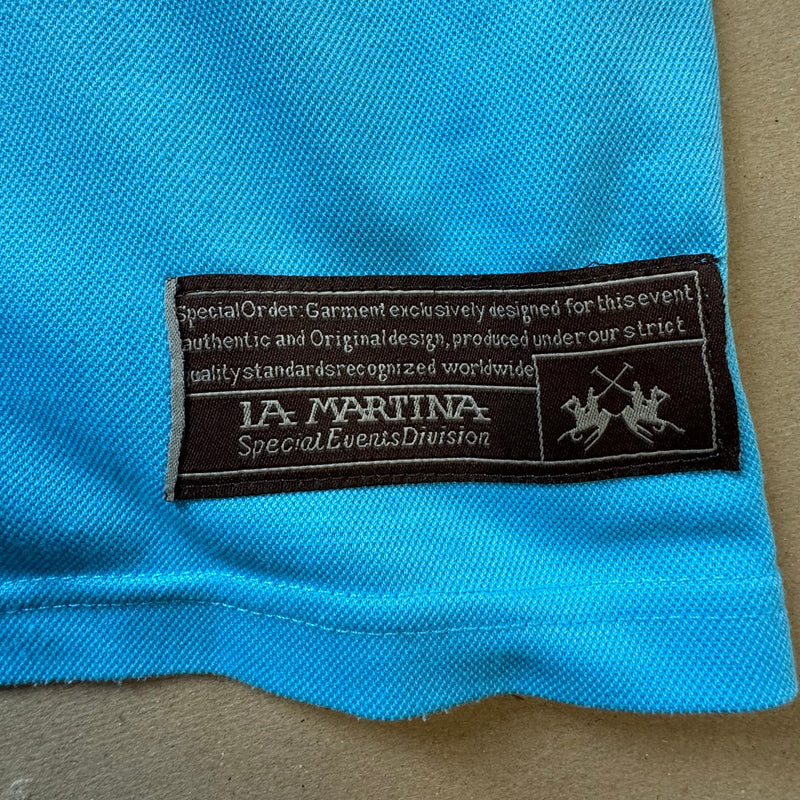 Detailansicht: Sourced limited accessories and clothes La Martina Porsche polo – Logo, Nähte oder Material