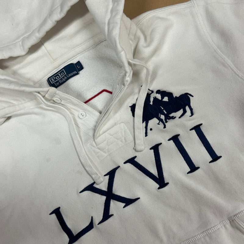 Detailansicht: Sourced limited accessories and clothes Polo Ralph Lauren hoodie white – Logo, Nähte oder Material