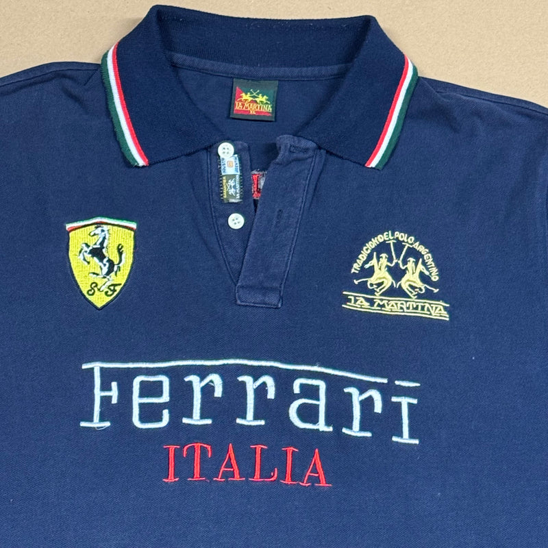 Detailansicht: Sourced limited accessories and clothes La Martina Ferrari polo shirt – Logo, Nähte oder Material