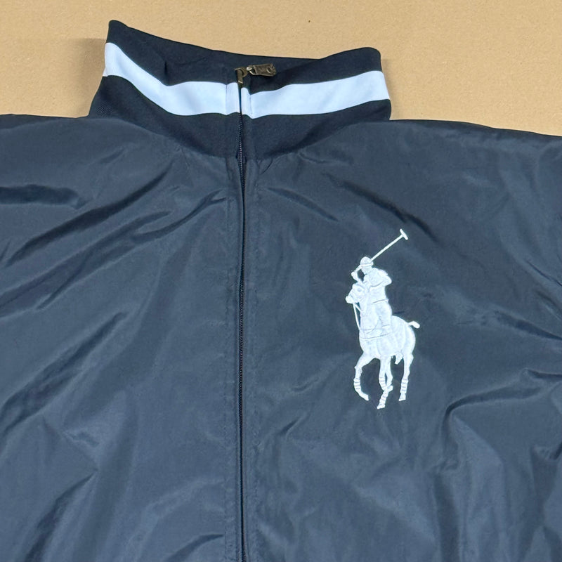 Detailansicht: Sourced limited accessories and clothes Ralph Lauren navy blue lightweight jacket – Logo, Nähte oder Material