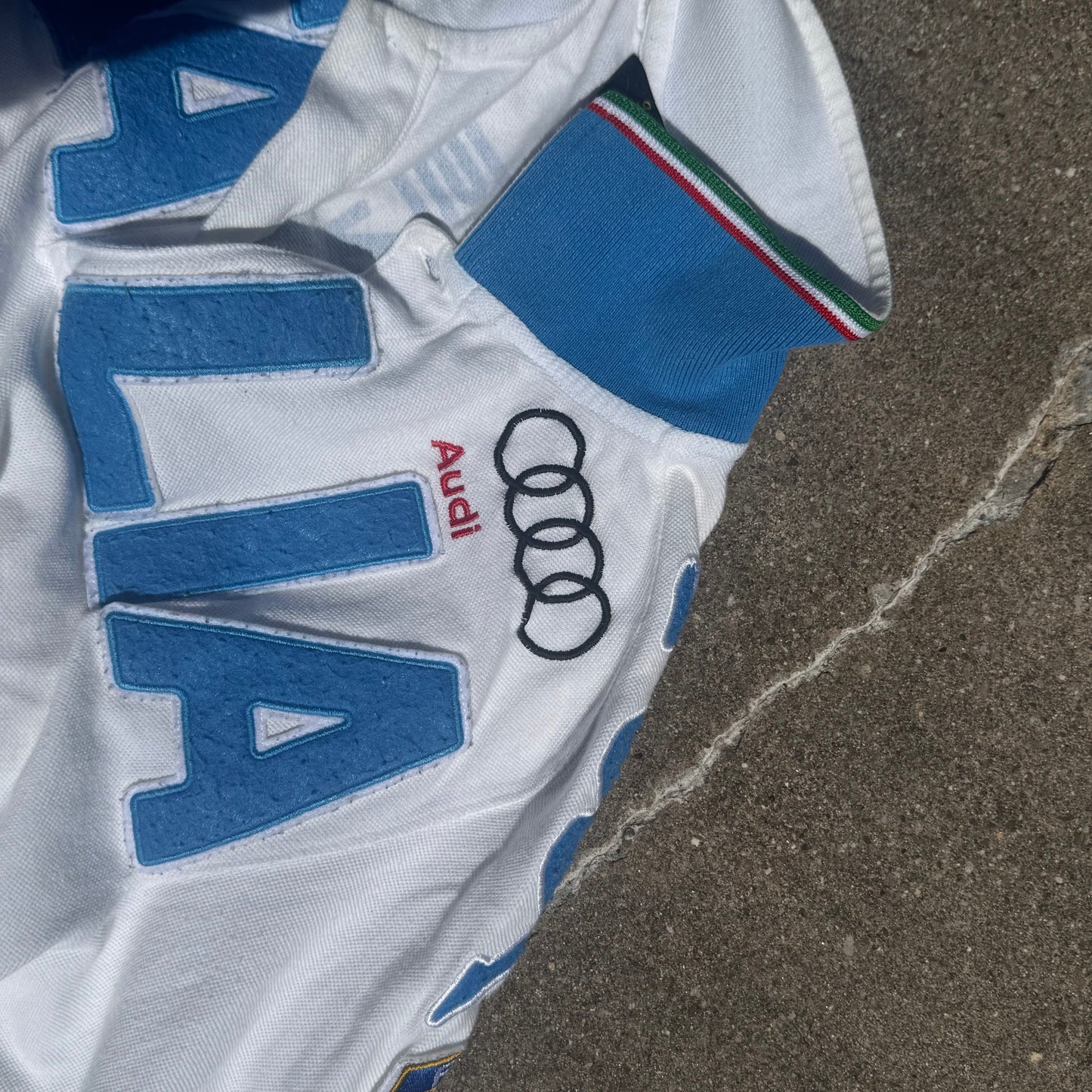 Kappa Audi white retro longsleeve poloshirt