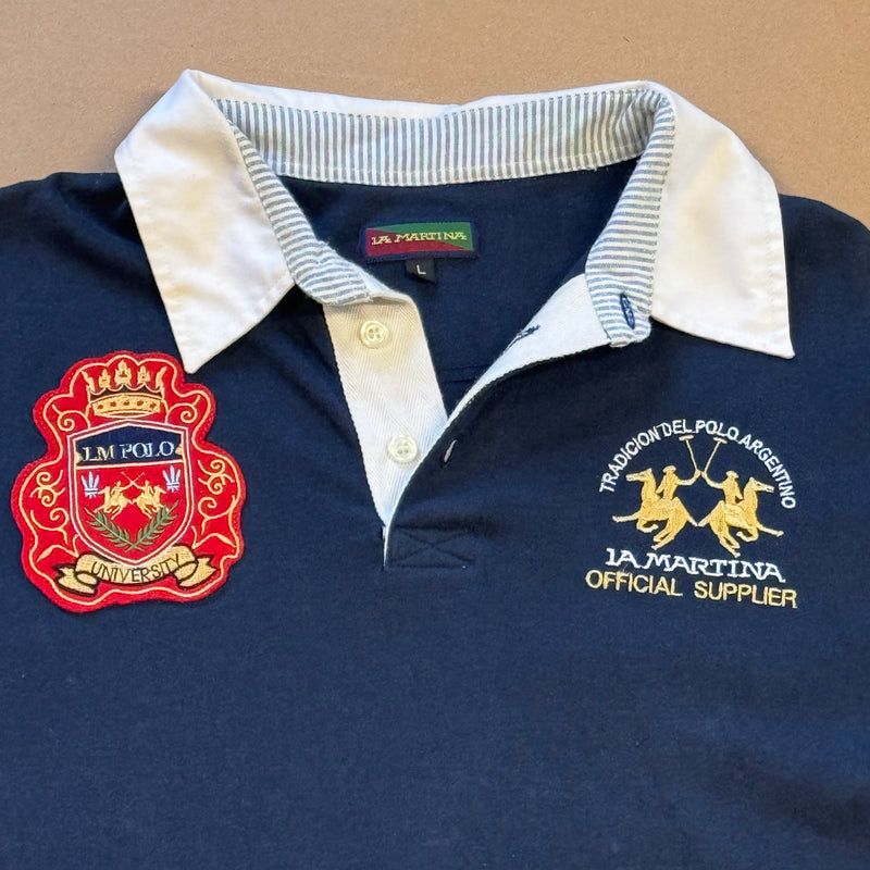 Detailansicht: Sourced limited accessories and clothes La Martina classic no. 3 polo shirt – Logo, Nähte oder Material