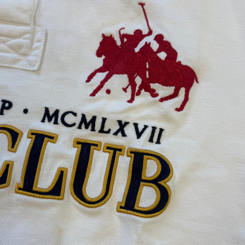 Detailansicht: Sourced limited accessories and clothes Ralph Lauren Polo Club number 3 polo shirt – Logo, Nähte oder Material