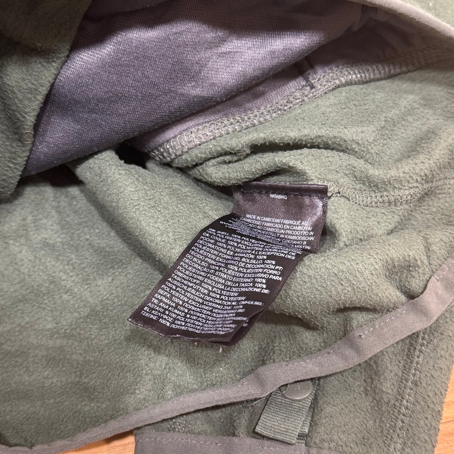 The North Face green fleece jacket