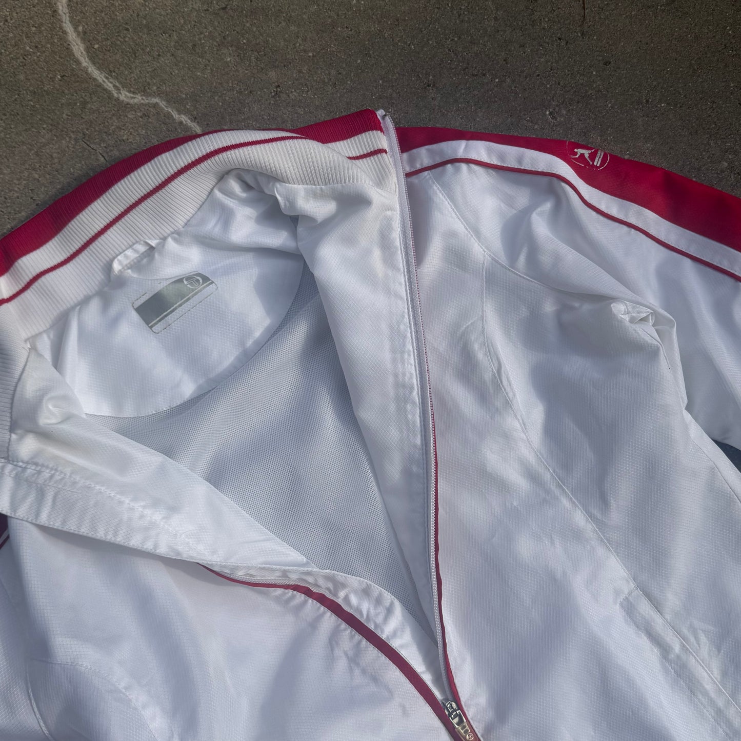 Sergio Tacchini white and red retro track jacket