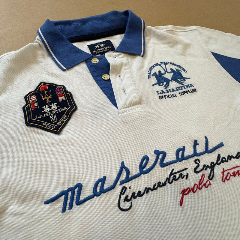 Detailansicht: Sourced limited accessories and clothes La Martina Maserati poloshirt – Logo, Nähte oder Material