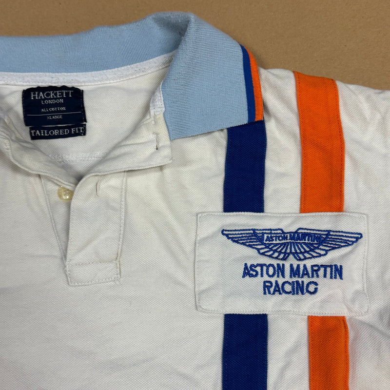 Detailansicht: Sourced limited accessories and clothes Hackett London Aston Martin poloshirt – Logo, Nähte oder Material