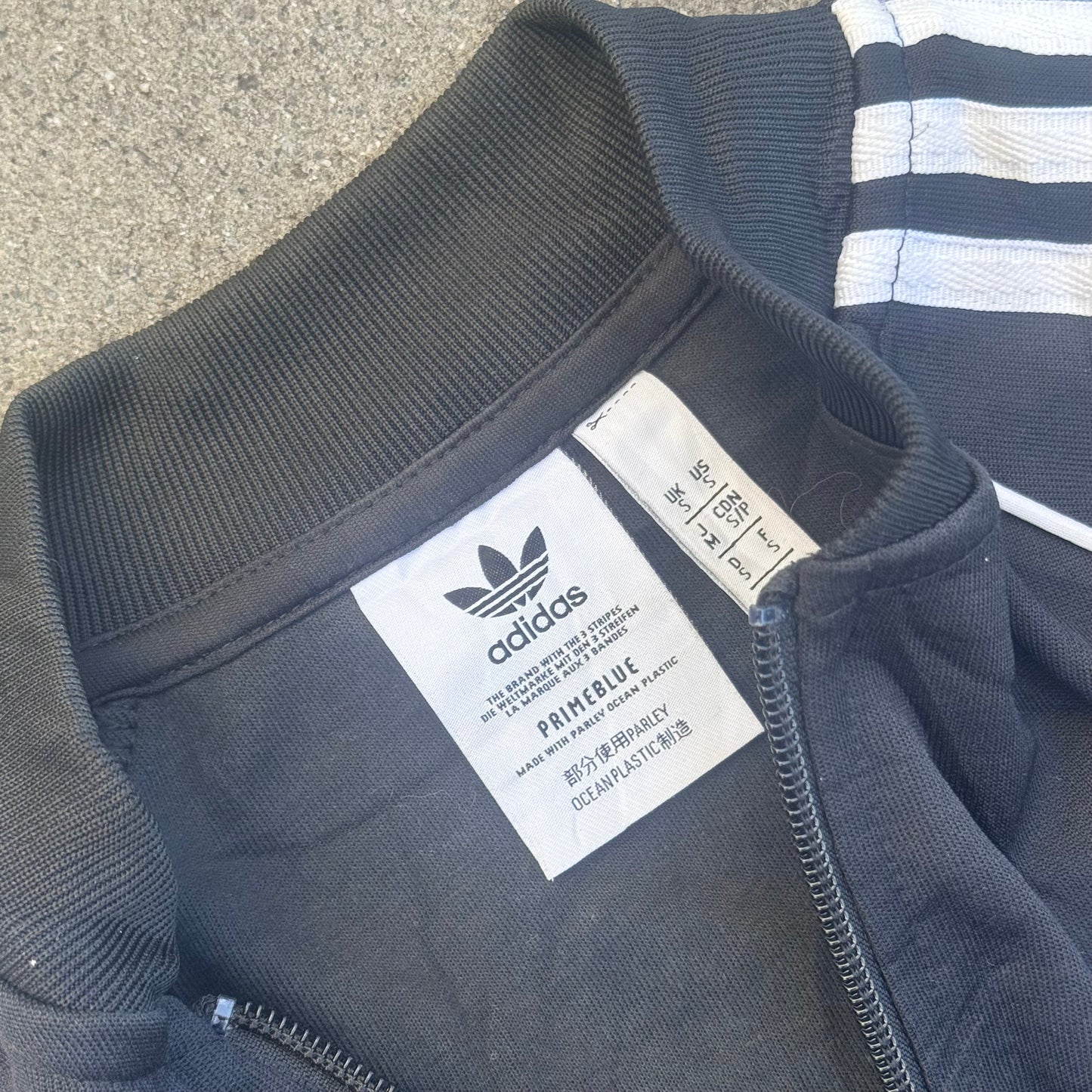 adidas retro streetwear black track jacket