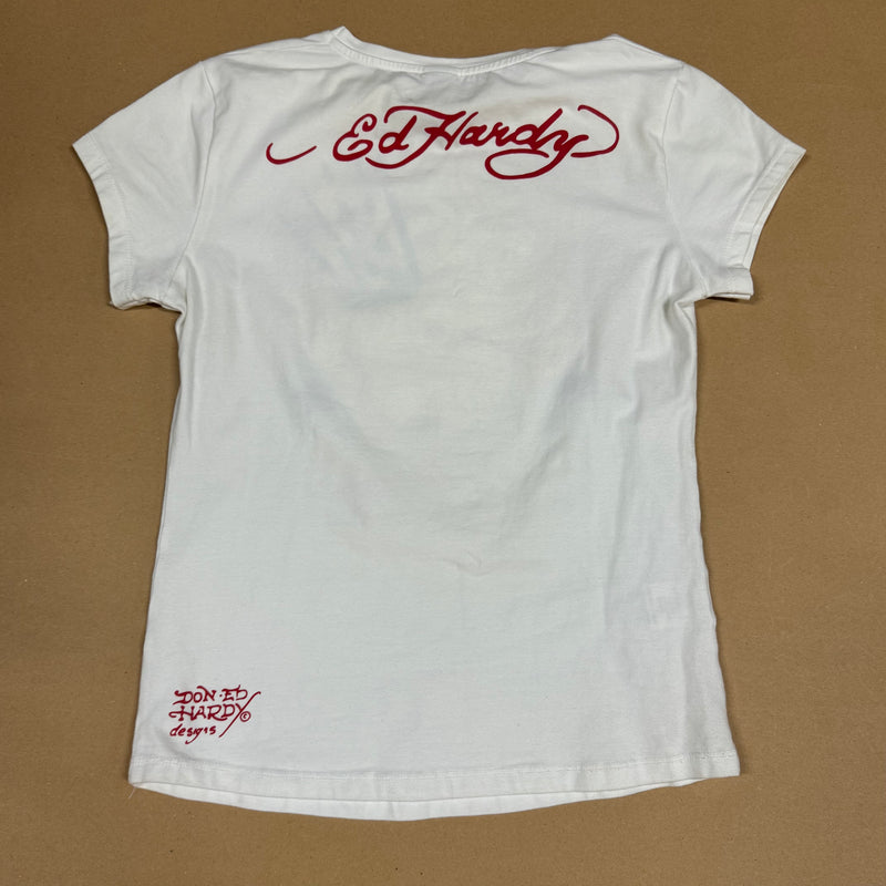 Detailansicht: Sourced limited accessories and clothes Ed Hardy vintage graphic t-shirt – Logo, Nähte oder Material