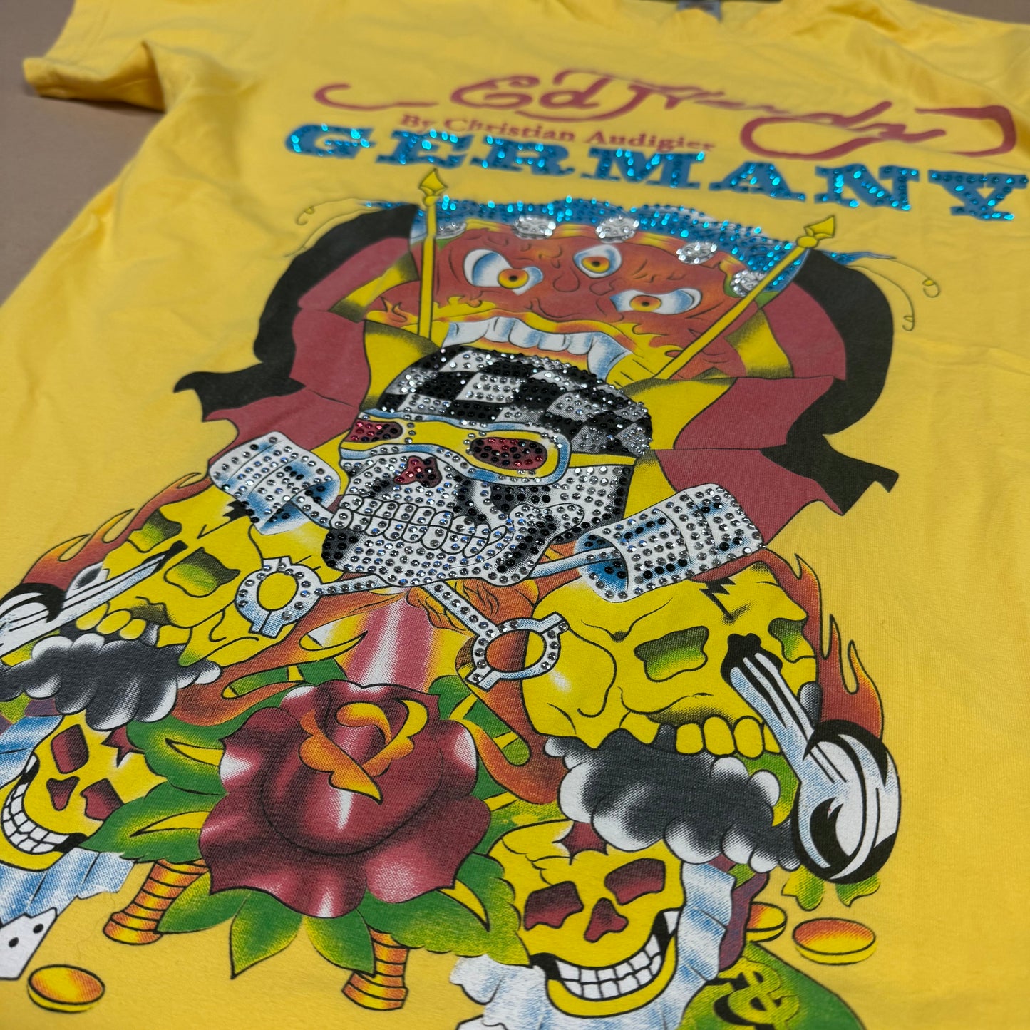 Vintage Ed Hardy Germany rhinestones t shirt