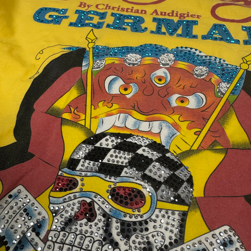 Detailansicht: Sourced limited accessories and clothes Vintage Ed Hardy Germany rhinestones t shirt – Logo, Nähte oder Material