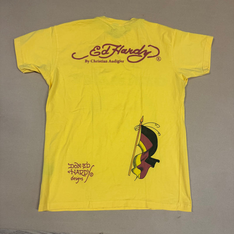 Detailansicht: Sourced limited accessories and clothes Vintage Ed Hardy Germany rhinestones t shirt – Logo, Nähte oder Material