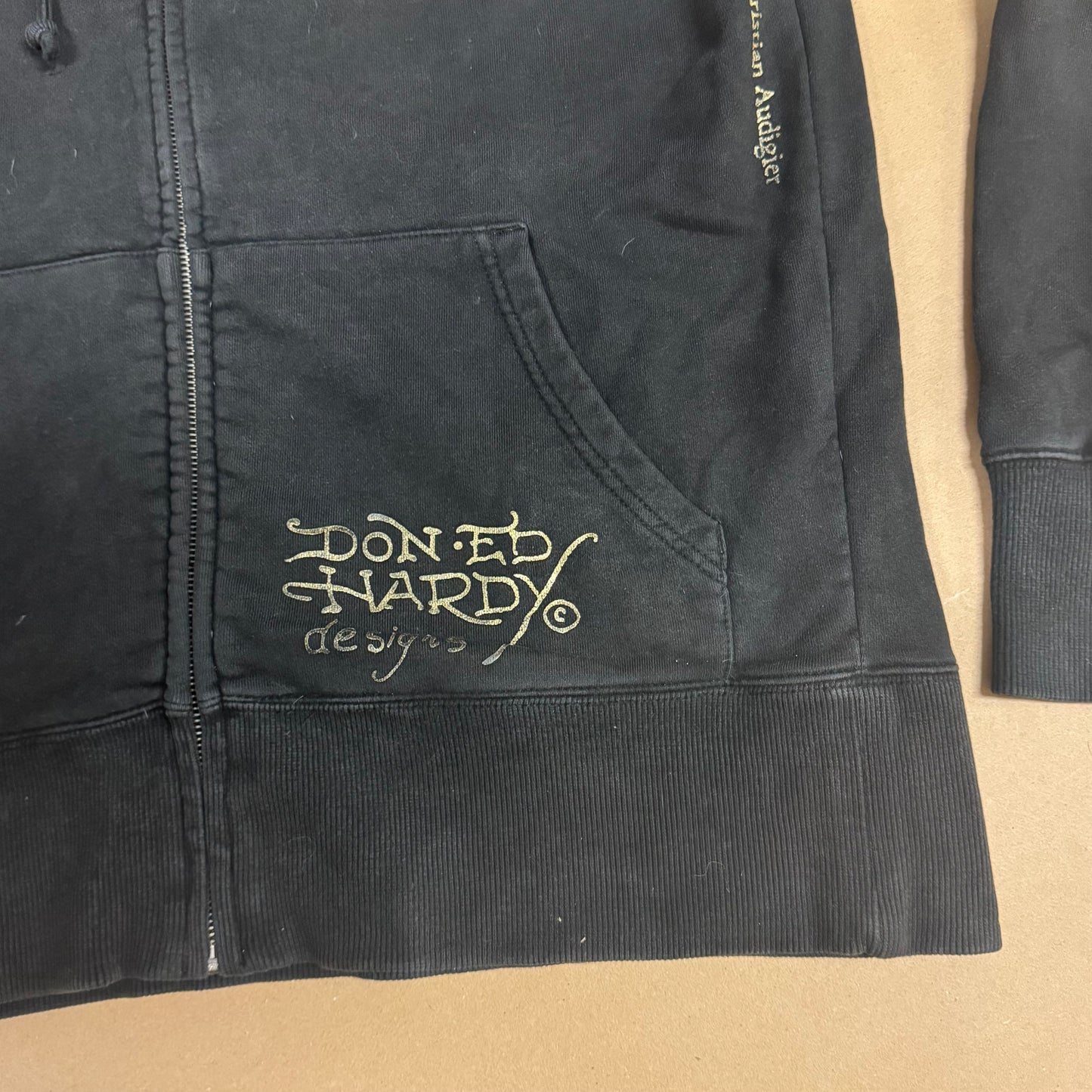 Ed Hardy black zipup hoodie