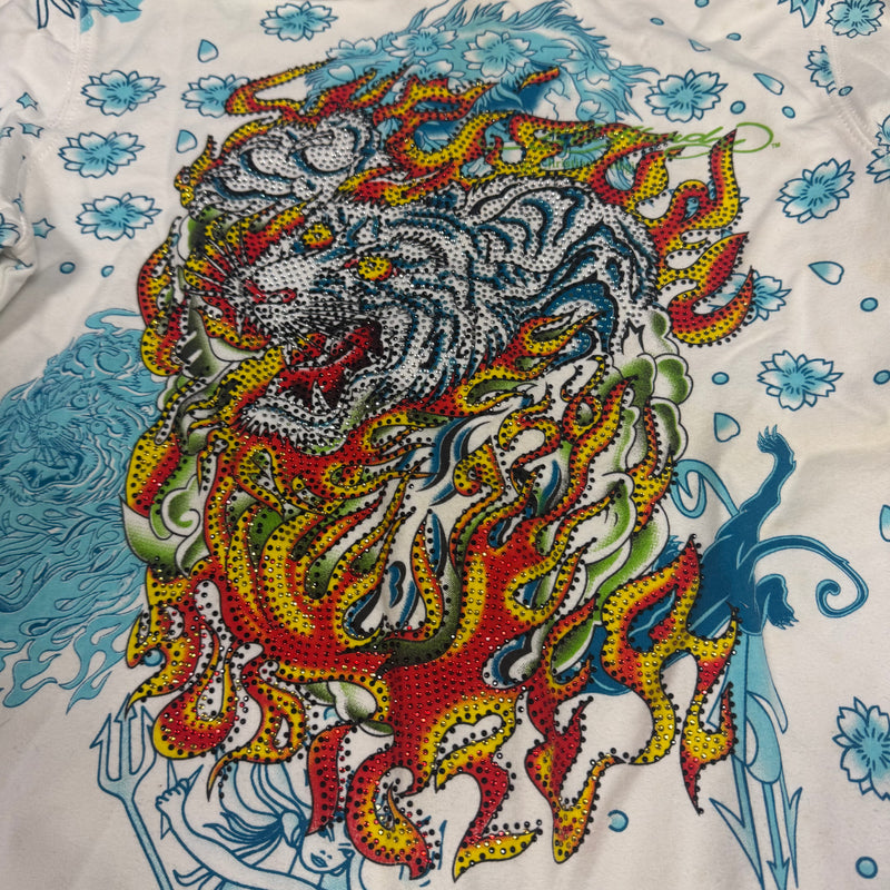 Detailansicht: Sourced limited accessories and clothes Ed Hardy koi fish zip-up hoodie – Logo, Nähte oder Material