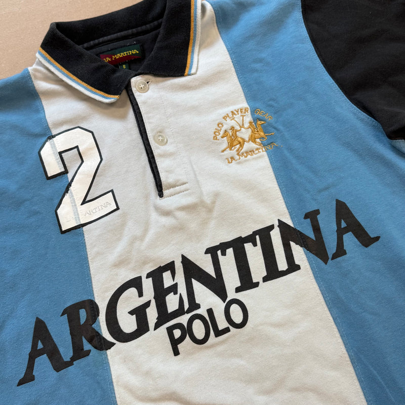 Detailansicht: Sourced limited accessories and clothes Vintage La Martina Argentina poloshirt – Logo, Nähte oder Material